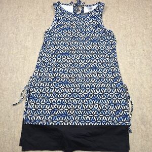 Tommy Bahama Black Blue Leaf‎ Pattern Swimsuit Coverup Spa Dress Size Small